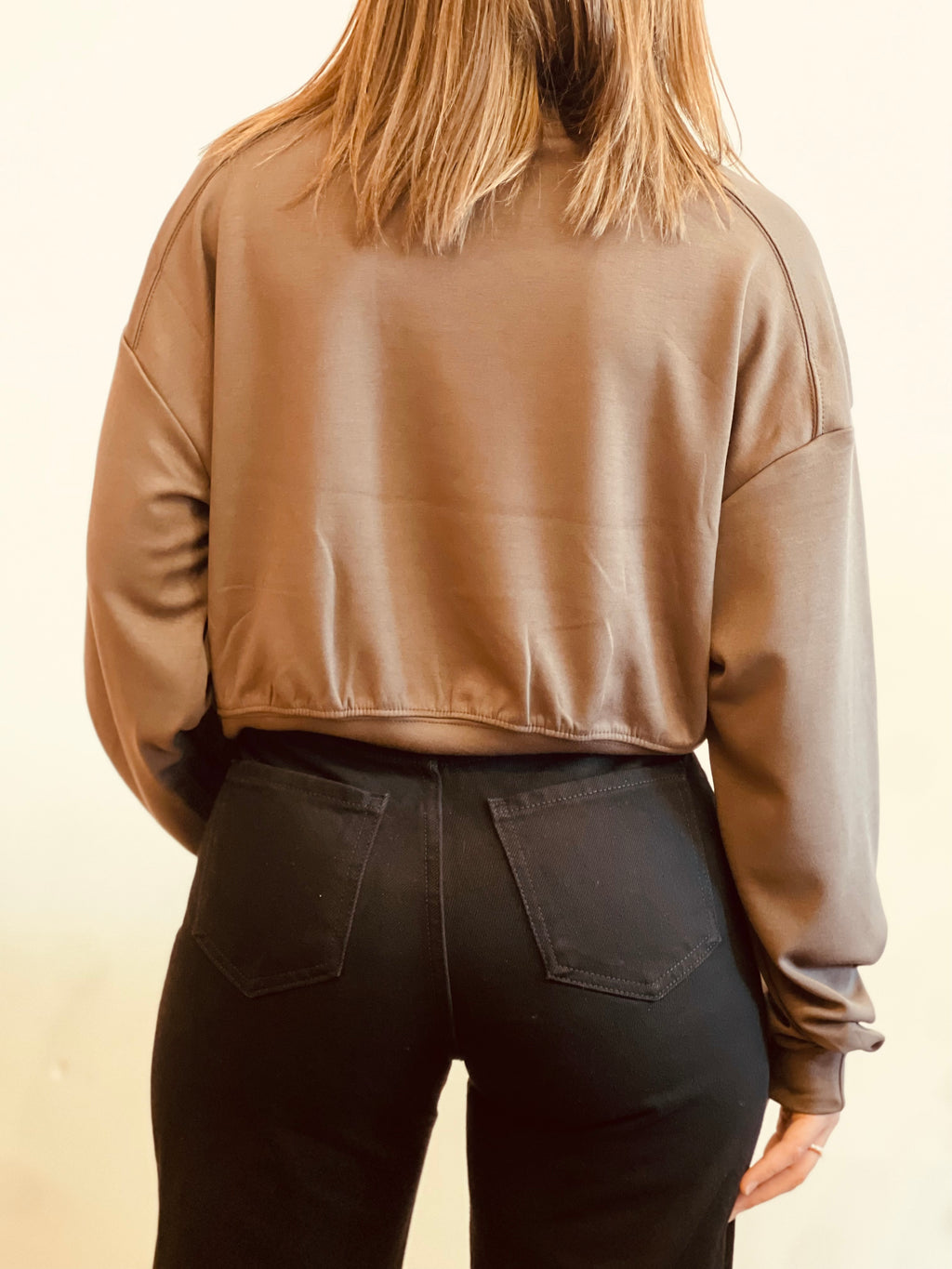 Felpa a Girocollo Crop Top