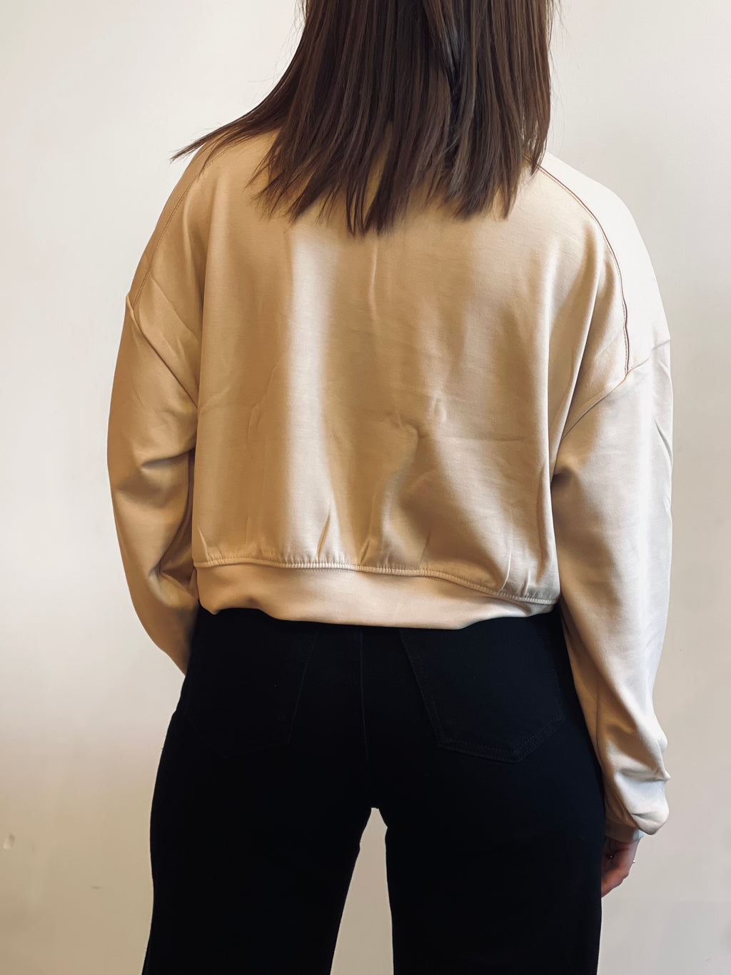 Felpa a Girocollo Crop Top