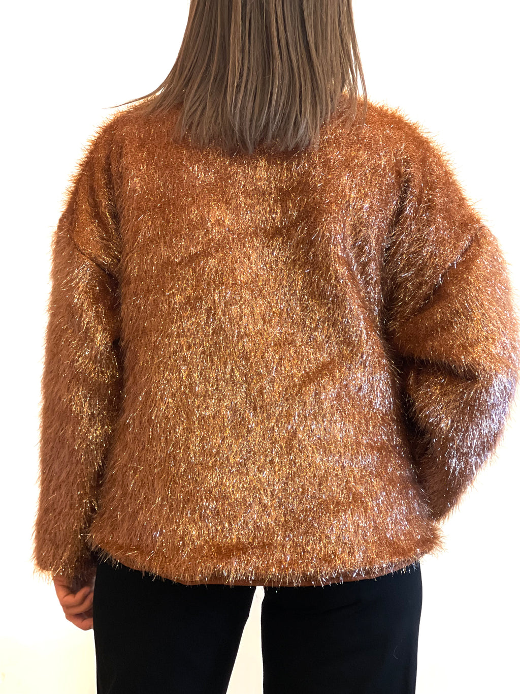 Giacca Effetto Pelliccia Brillante - Luminosa e Glamour