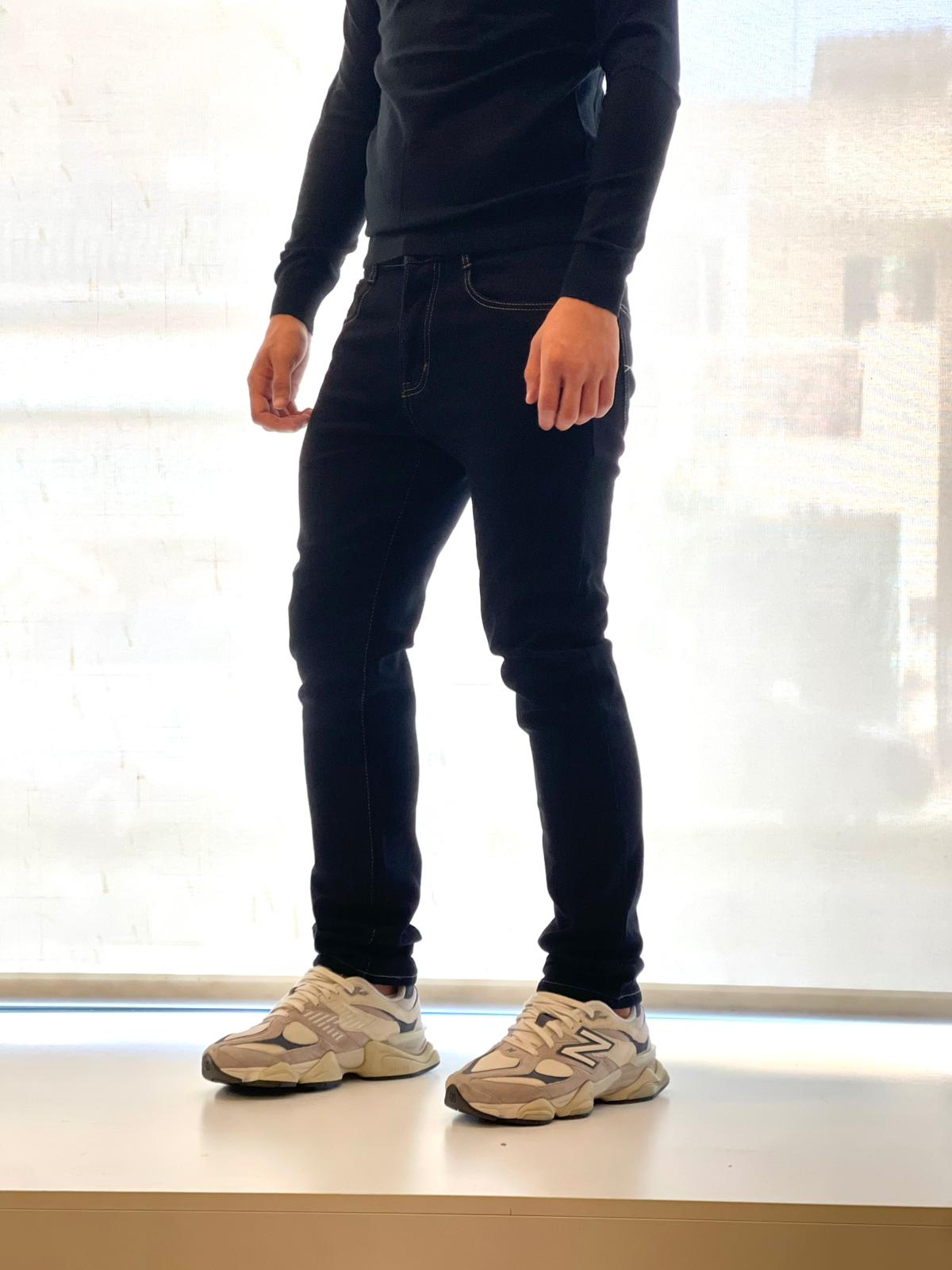 Jeans Uomo Nero Felpato Interno - Caldo e Confortevole