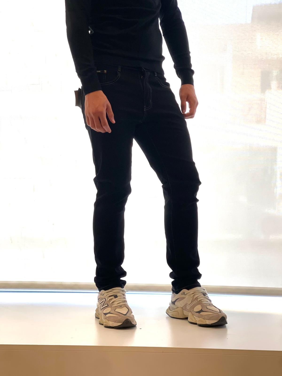 Jeans Uomo Nero Felpato Interno - Caldo e Confortevole